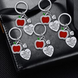 5PCs Teacher Keychains Teacher Appreciation Gifts Teacher Gift Thank You Keychains Graduation Gift For Teachers (A Great Teacher)