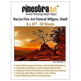 8" X 10" Fine Art Baryta Natural Inkjet Paper - 50 Sheets