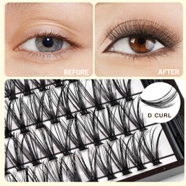 Vayator Large Tray 220 Cluster/Box Eyelashes 0.07 Thickness Eyelashes Individual Eyelash False Eyelashes Extension Eyelash 10D/20D/40D/50D Eyelash (20mm）