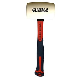 Spear & Jackson RUBBER MALLET - WHITE, FIBREGLASS HANDLE 450G SJ-WRM16FG