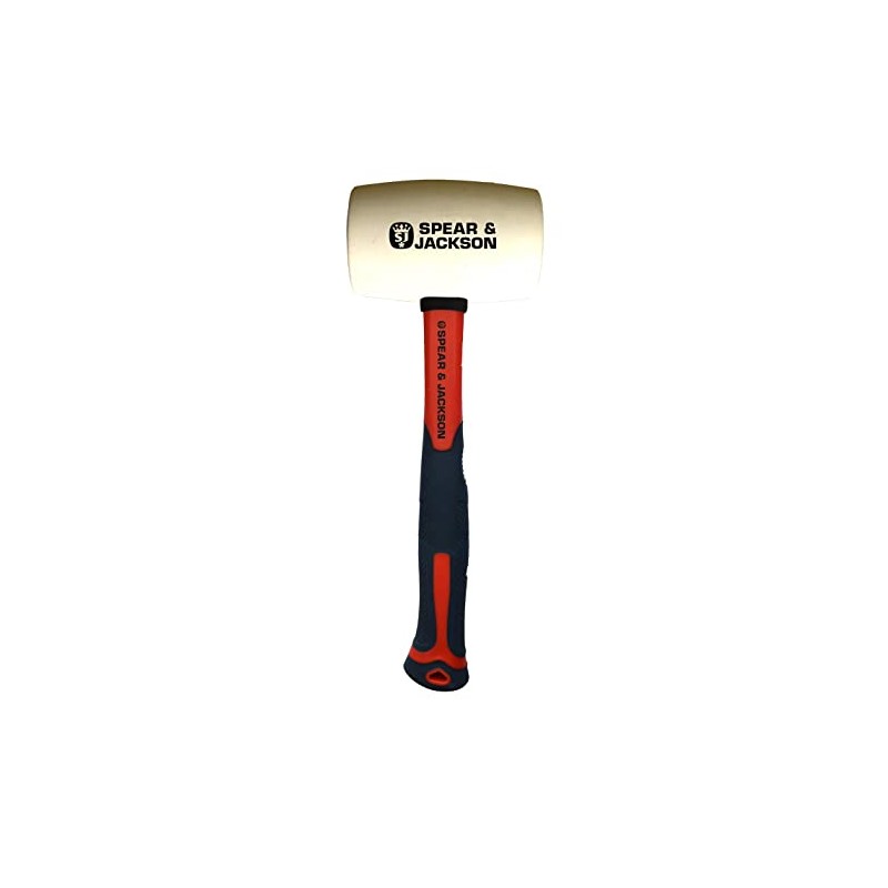 Spear & Jackson RUBBER MALLET - WHITE, FIBREGLASS HANDLE 450G