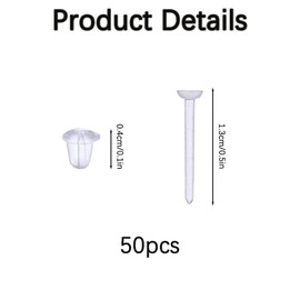 Clear Earrings for School, 50 Pairs Plastic Studs, Invisible Earrings for Everyday Wear, Lightweight DIY Jewelry Making Supplies for Students and Crafters