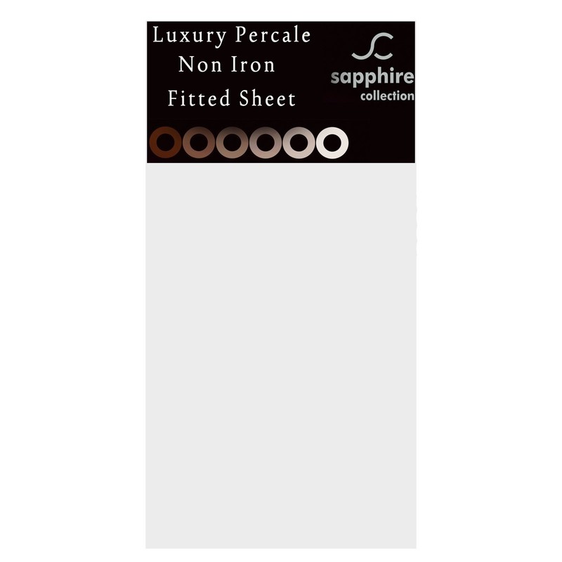 Sapphire Collection Fitted Sheet Non Iron Percale 180 Thread Count