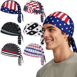 Barelove 6Pcs Do Rag Skull Caps for Men, Breathable Cooling Doo Rags Hat Helmet Linner Beanie Cycling Motorcycle Bandana