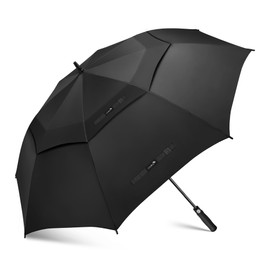 ZOMAKE 62 Inch Golf Umbrella Extra Large Oversized Umbrella Windproof Automatic Open with Golf Big Double Canopy Vented for Rain(Black)