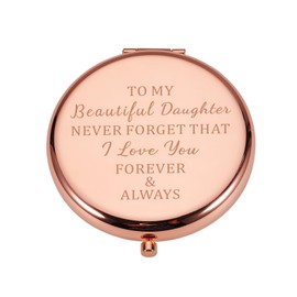 ZZP Daughter Christmas Gag Gifts, Stocking Stuffers for Teens Girls Women, 1X/2X Magnifying Mirror, Daughter Gifts from Dad Mom, Mother Daughter Gift, College Girls, Mini Pocket Mirror