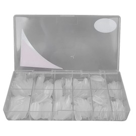 504 Puntas de Uñas Postizas Extralargas, Puntas de Uñas Artificiales Transparentes de Cubierta Completa Finas Ovaladas Esmeriladas, Uñas de Cubierta Completa con Estuche para Arte de Uñas DIY