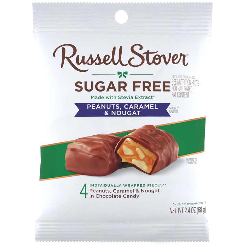 RUSSELL STOVER Sugar Free Peanut, Caramel & Nougat Chocolate Candy,