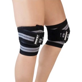 MONKEY POWER FIT Par de Rodilleras Clásicas Elásticas Tipo Venda para Rodilla, Amarre Perfecto para Ejercicios, Protección, Gym, Fitness, Deportes,...