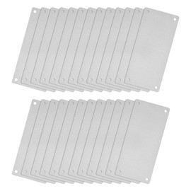 sourcing map Stainless Steel Blank Tags, 50 x 22mm Rectangle Engraving Blanks Card with 4 Hole for Machine Nameplate DIY Label Tag, 25Pcs (Silver Tone)