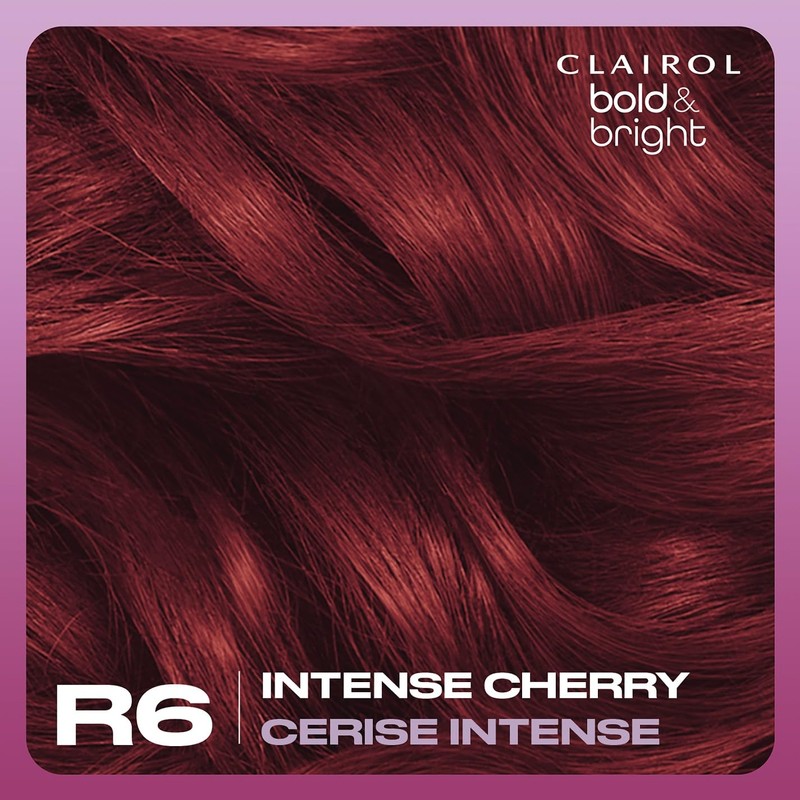 Clairol Bold & Bright Permanent Hair Dye, R6 Intense Cherry