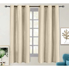 Royal Tradition Blackout Curtain 42 x 96 Inch, Beige Single Panel/Thermal Insulated Room Darkening Bedroom Curtain