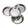Zerdyne Set of 4 Dinner Serving Plates, Stainless Steel Round