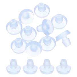 sourcing map 28Pcs Glass Table Top Bumpers with Stem, 5.5mm/0.22" Rubber Bumper Grippers Thin Base Anti Slip Table Spacers for Patio Cabinet Furniture (Fits 1/4Inch Hole), Clear