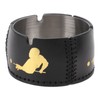 Cigar Ashtray Tabletop Round Stainless Steel Ash Tray PU Leather