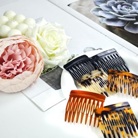 6 Pcs French Hair Side Combs 9 Teeth Vintage Style Hair Accessories for Women Bun Small Twist Hair Decorative