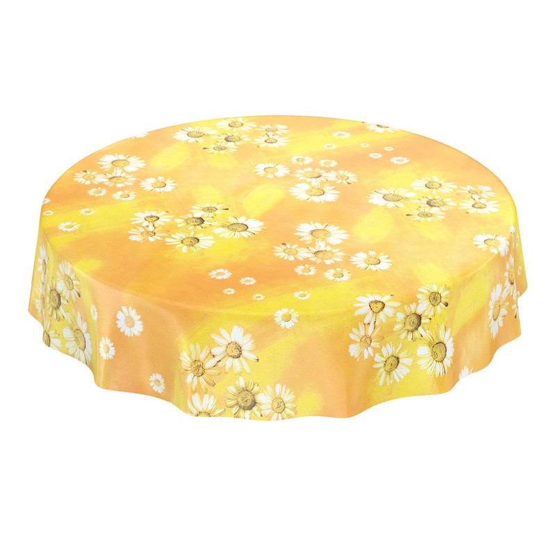 ANRO Oilcloth Tablecloth Oilcloth Tablecloth Camomile Yellow Flowers Sun 100