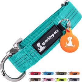 SparklyPets Small Dog Collar with Quick Release Buckle & AirTag Holder – Collars for Female Dogs & Boys with Reflective Stripes & Soft Lining – Perfect for Small & Medium Breeds
