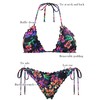 RELLECIGA - Conjunto de bikini triangular ondulado para mujer, traje