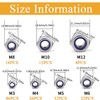 VOVCIG 182Pcs Stainless Steel Lock Nut Assortment Kit Hex Lock