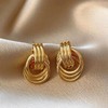 Clip On Earrings for Women Chunky Gold Silver Knot Stud
