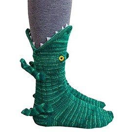 Linzhouzhiguang Unisex Novelty Shark & Crocodile Shape Socks - Winter Warm Home Floor Socks