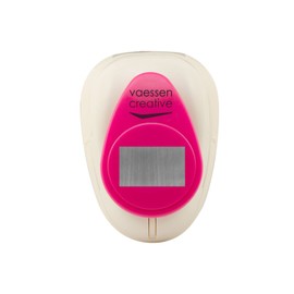 Vaessen Creative Craft Paper Punch - Rectangle - 1,2 x 2,2 cm - Circle Cutter for Crafting and Card Making, White/Pink