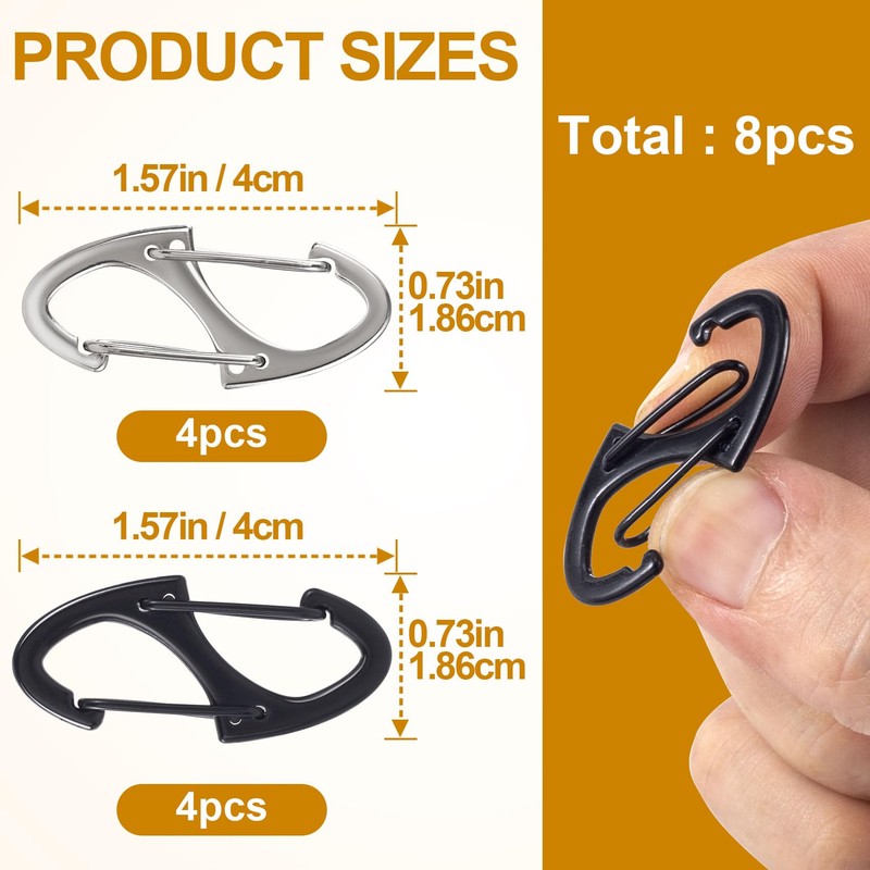 Deozu 8 Pcs Zipper Clip Anti Theft Deterrent, Dual Opening