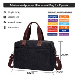 VMIKIV for Ryanair Cabin Bags 40x20x25 Underseat Hand Luggage Bag,Cabin Luggage Carry On Bag,Under Seat Cabin Bag for Airlines,Small Travel Bags for Women and Men