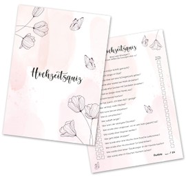 Wedding Quiz for Guests and Bride and Groom - Fun Wedding Game with Funny Questions for Guaranteed Laughs (Butterfly, Pack of 50)