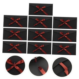 DOITOOL 10Pcs Vintage Kraft Letter Envelopes with Bowknot Design Elegant Greeting Card Covers for Weddings Showers Graduations and Stylish