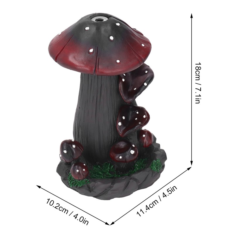 Mushroom Backflow Incense Burners Handcrafted Exquisite Details Resin Backflow Incense