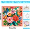 4 Pack Flowers Paint by Numbers Kit for Adults Beginners