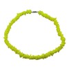 Tiger Smile Real Chips Puka Shell Necklace 18" Neon Yellow