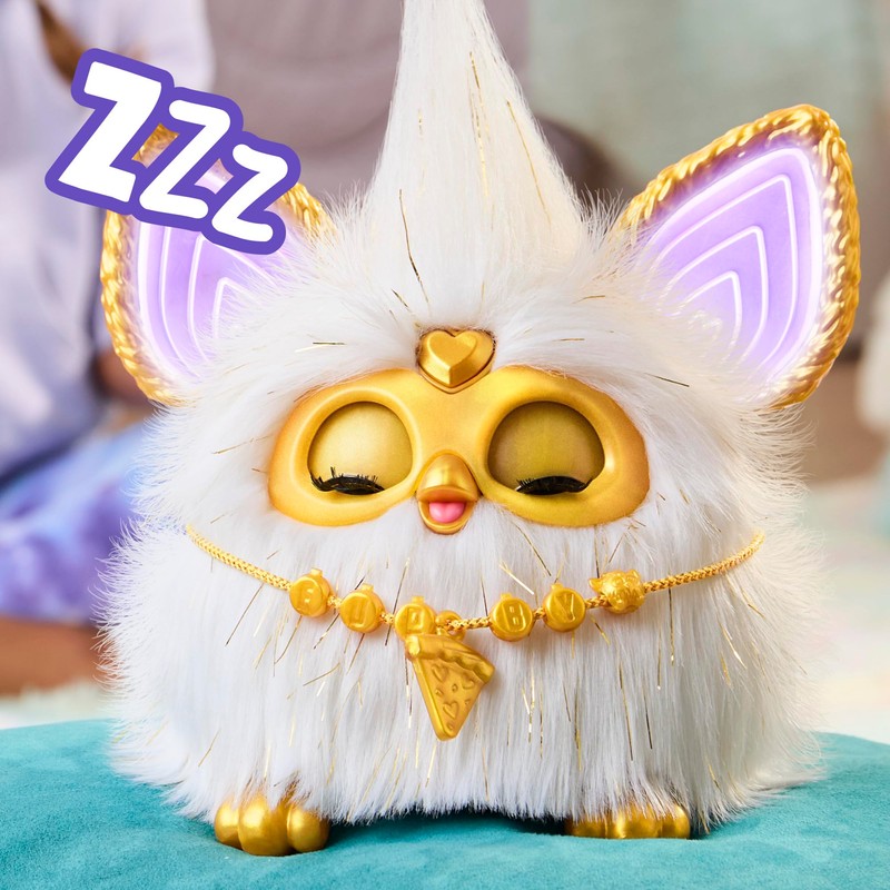 Hasbro Furby Gold Glam Interactive Plush Toy with Voice Control,