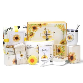 Christian Gifts for Women Faith,11pc Sunflower Religious Gifts,Inspirational Catholic Gifts with Bible Verse for Birthday,Christmas,Get Well Soon Gift Baskets for Mom,Friend,Sister,Mother,Grandma,Wife