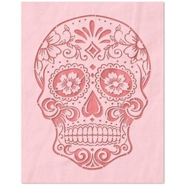 Stencil Stop Ornate Dia de Los Muertos Skull Stencil - Reusable for DIY Projects, Painting, Drawing, Crafts - 14 Mil Mylar Plastic (6.75 X 9 inches)