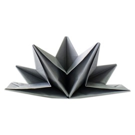 Fanxyware Star Shaped Origami Dinner Napkins in Silver (Gray) - Disposable - 12 Pack, 23" x 15", 3-Ply Paper - Style Name: Pop Gaze