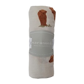 saranoni Swaddle Gauze Baby Blanket Bamboo Muslin Swaddle Cow