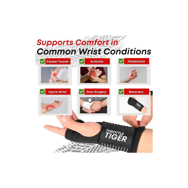 Motorcycle Wrist Support, Adjustable Comfort for All Bikers, Reduces Wrist