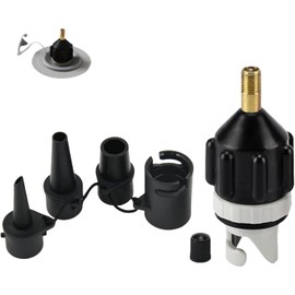 SUP Ventil Adapter Aufblasbarer Adapter mit 4 Stück Gasdüse Inflatable, SUP Pumpe Adapter für Schlauchboot Ventiladapter für Paddelboard, Schlauchboote, Aufblasbarer Bett, Stand Up Paddle Board