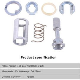 Jadeshay Car Door Lock Repair Kit, Car Front Left and Right Door Lock Lock Cylinder Repair Kit for E46 3 Series 1998-2005