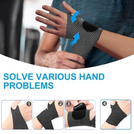 HXLJHALG 1Pair Wrist Compression Sleeves for Arthritis Pain, Wrist Support for Women and Kids, Breathable and Sweat-Absorbing Carpal Tunnel Wrist Brace (Black)