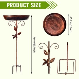 Yeqqzq Metal Bird Bath for Outside, Detachable Birdbaths for The Garden Clearance, Vintage Freestanding Birdbaths & Birdfeeder, Bird Baths Feeder Bowl for Outdoors Garden Patio Yard Lawn Decor