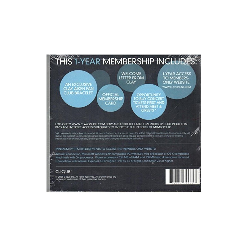 Clay Aiken 1 Year Subscription Card