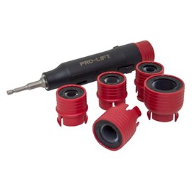 Pro-Lift 7-Piece Automotive Wheel Stud Cleaner Tool Set for Removing Rust and Debris, Includes 1/2-inch Drive Adapter and 6 Brushes to Allow for Use with Drills and Pneumatic Tools