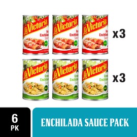 LA VICTORIA Enchilada Sauce Variety Pack, Green Enchilada Sauce, Red Enchilada Sauce, 10 oz Can (6 Pack)