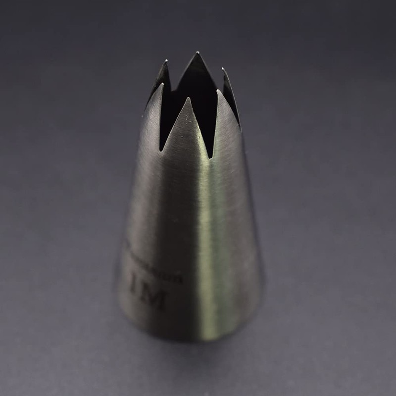 Tumtanm 1M Nozzle Open Star Piping Tip, Large Seamless Stainless