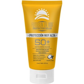 FOTOSUN UV FPS 50+, Travel Protector Solar Facial y Corporal para Viaje Protección Muy Alta Contra los Rayos del Sol Resistente al Agua Uso Diario Hipoalergénico 60 ml