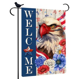 Independence Day Garden Flag | Patriotic Welcome Flag,Patriotic Eagle Flags Double Sided 4th Of July Flags for Yard Decoration 12x18 Inch
